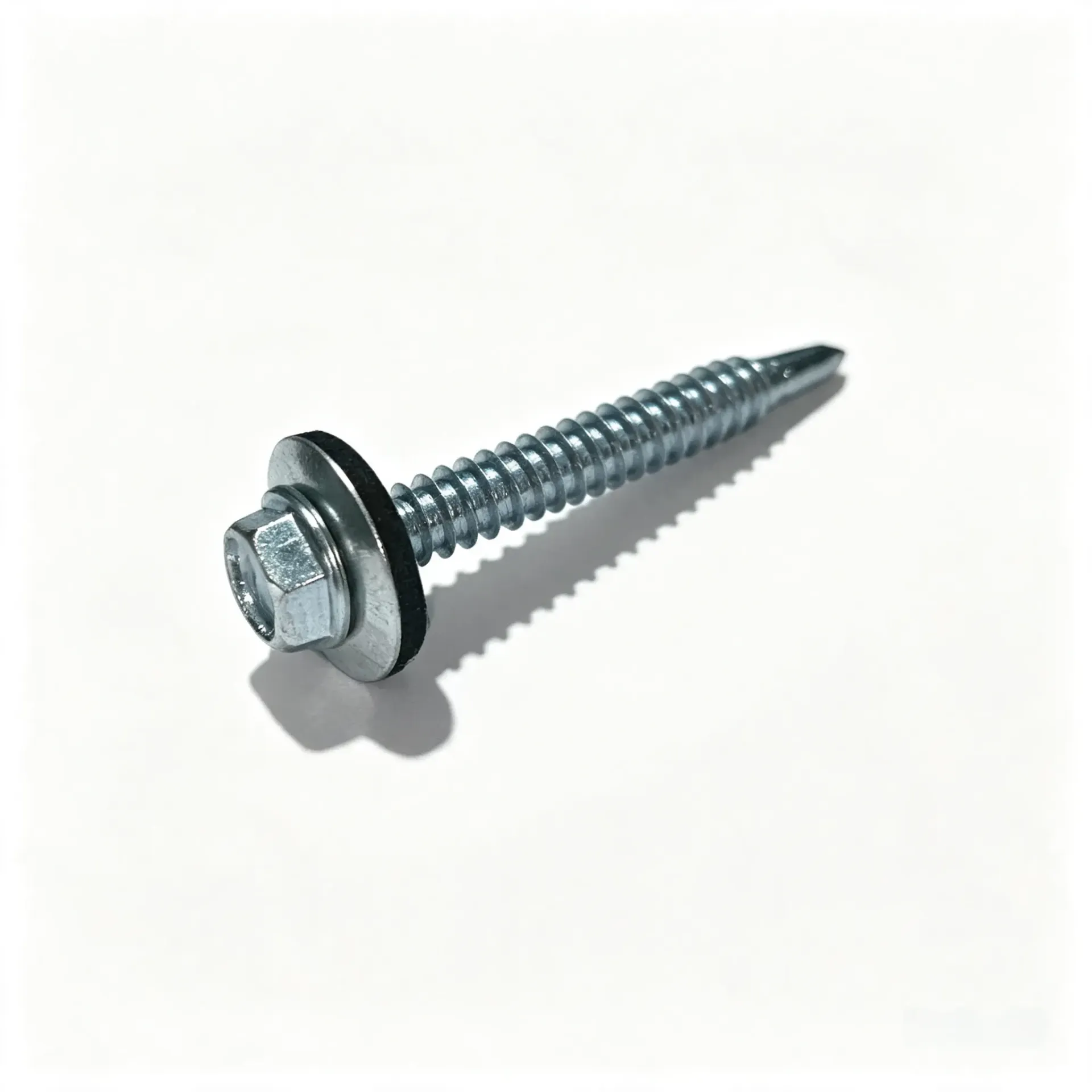 12*2 TORNILLO PUNTA DE BROCA CABEZA HEXAGONAL CON CAUCHO PAQUETE DE 100 UNIDADES