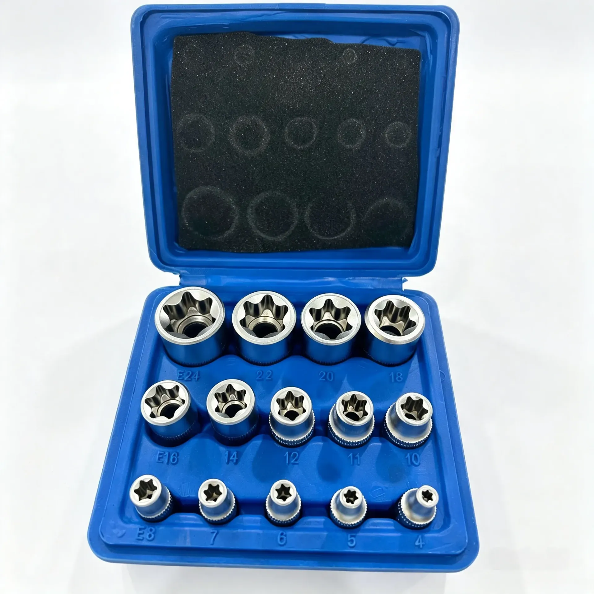 JUEGO DE DADOS TORX HEMBRA 1/4" - 3/8" - 1/2" 14PCS