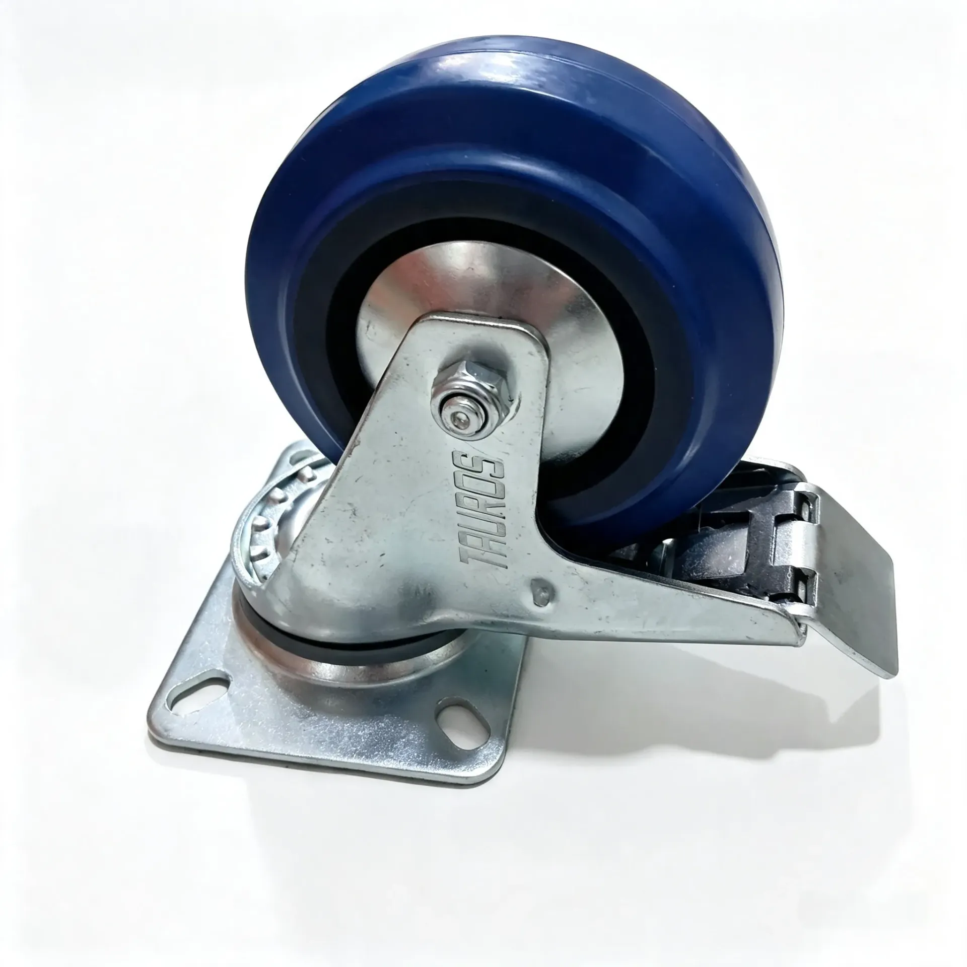 GARRUCHA AZUL 4 PULGADAS GIRATORIA CON FRENO