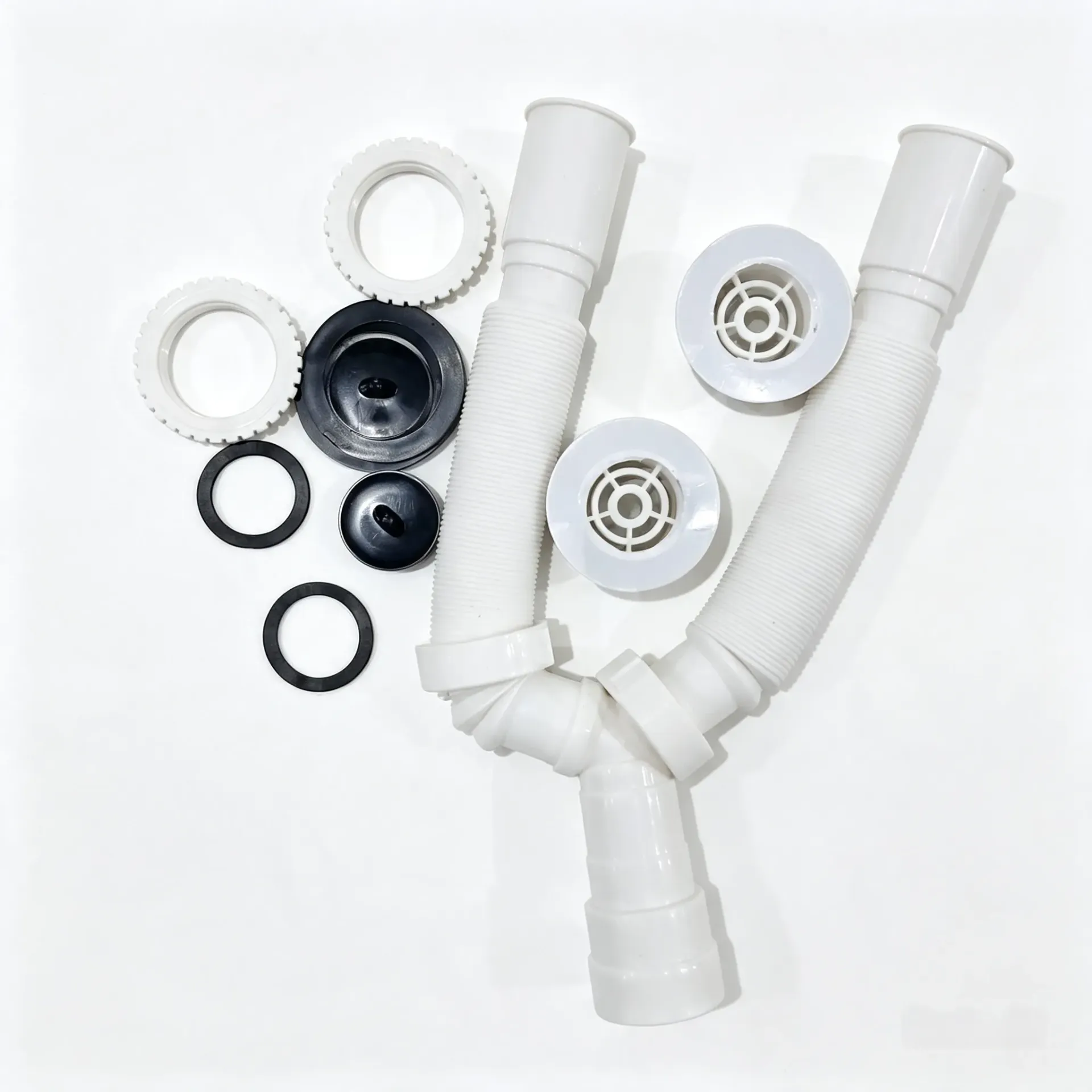 SIFON DE ACORDEON DOBLE PARA FREGADERO 1 1/2"