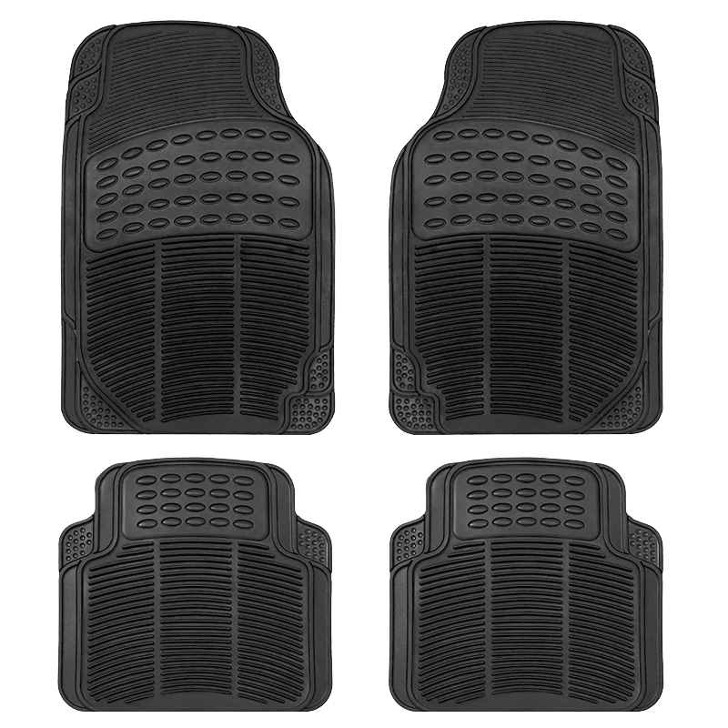 MOQUETA DE CAUCHO NEGRA PARA VEHICULO 4PCS
