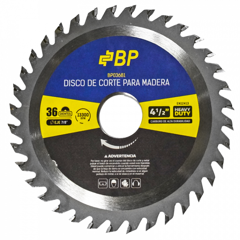 DISCO CORTE MADERA 4.1/2" X 36 DIENTES X7/8"