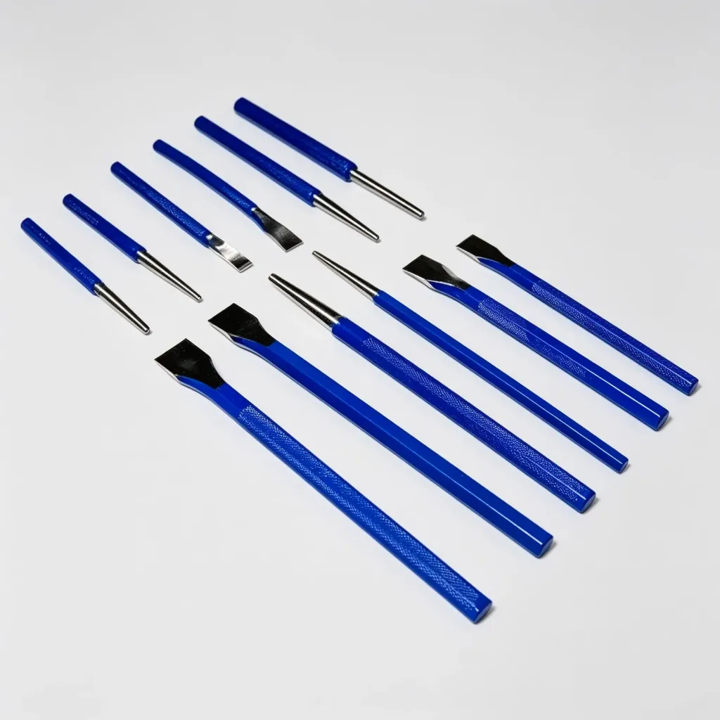 [GEN-069] KIT DE CINCELES Y BOTADORES 12PCS ACERO AL CARBONO