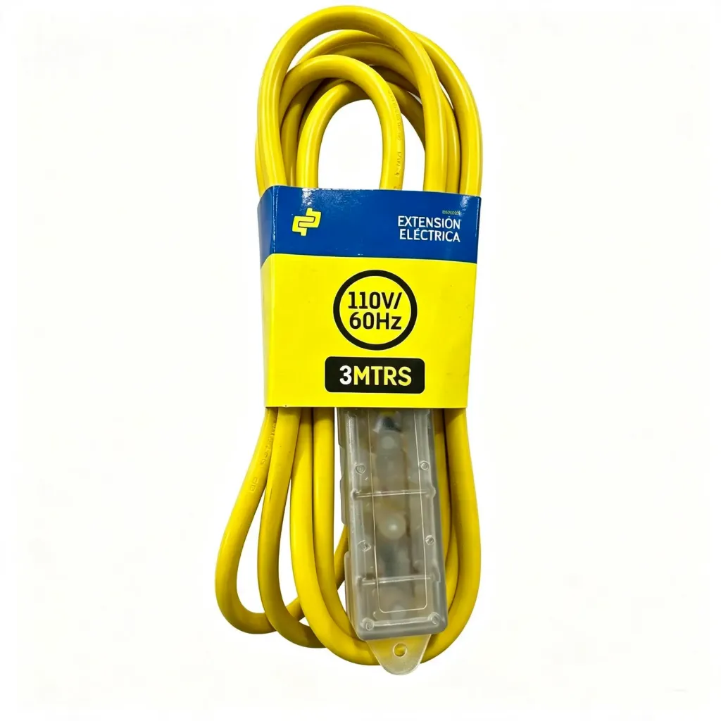 [ELE-EXT-002] EXTENSION AMARILLA 3 MTS / 3 TOMAS