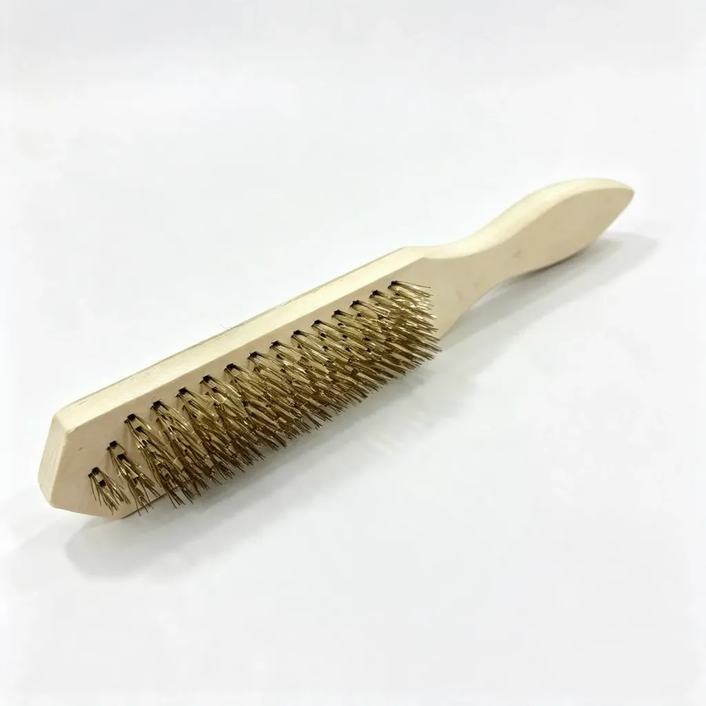 [HER-CEP-001] CEPILLO DE ACERO 6 FILAS CERDAS DORADAS